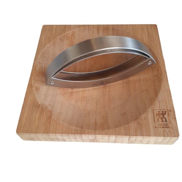 Zwilling J.A. Henckels Mincing Set Bamboo Herb Board Rocking Knife & Pestle 3 pc - Picture 6 of 11